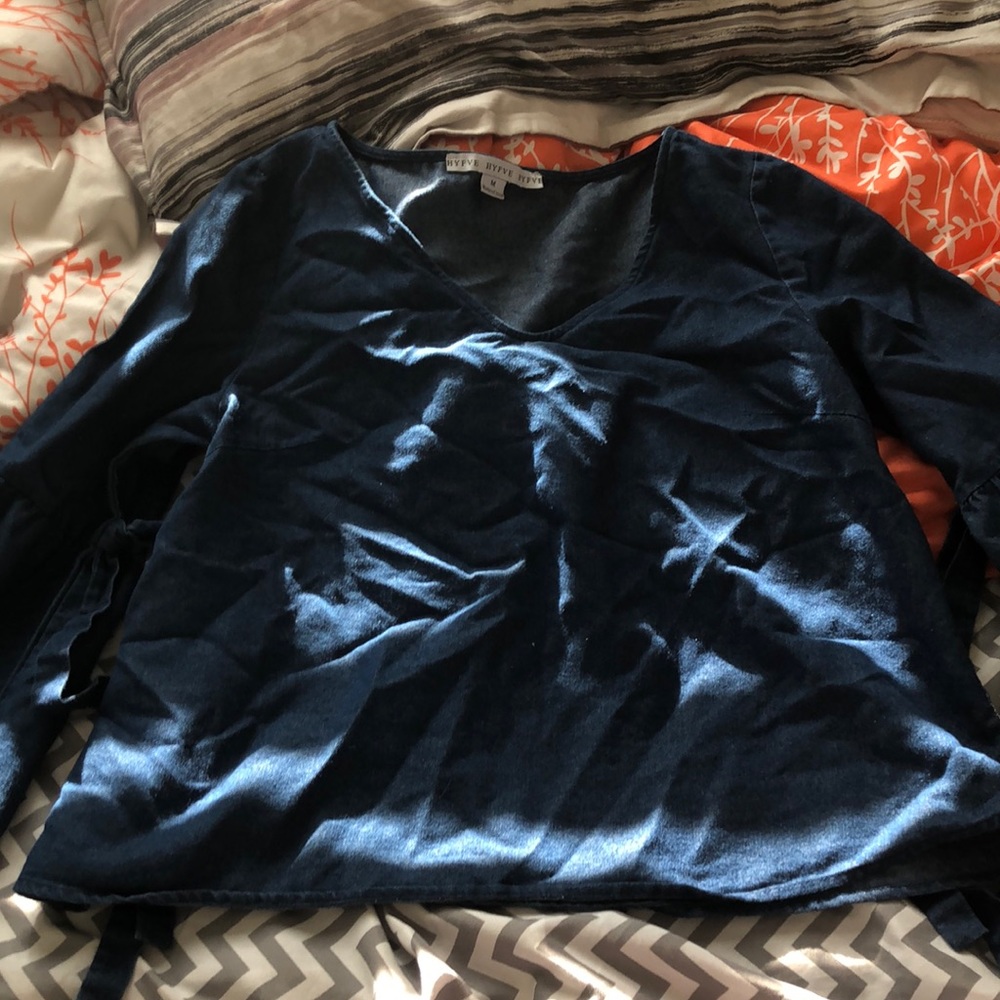 Jean shirt with wide arms